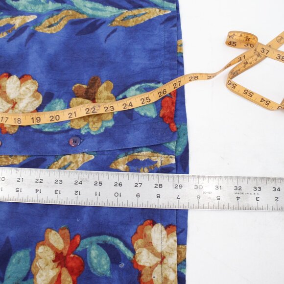 Jams World Hawaiian Shirt mens large M630RE blue Red Floral Short Sleeve Rayon - Picture 12 of 14